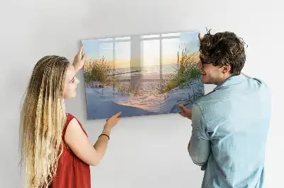 Tableau magnétique pour dessiner motif coucher de soleil sur la plage