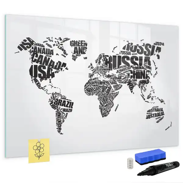 Carte du monde tableau magnétique à dessiner