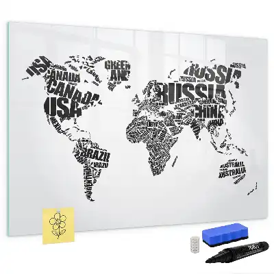 Carte du monde tableau magnétique à dessiner