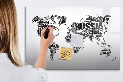 Carte du monde tableau magnétique à dessiner