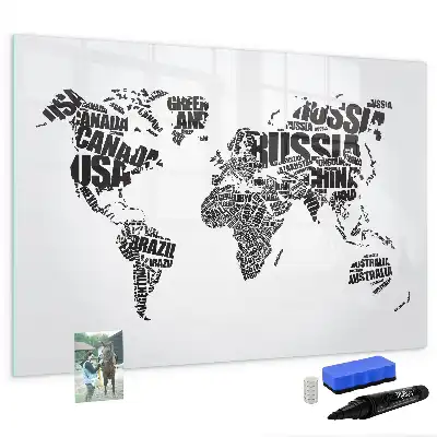 Carte du monde tableau magnétique à dessiner