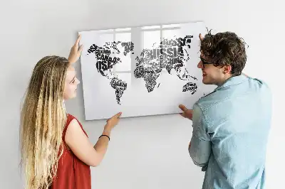 Carte du monde tableau magnétique à dessiner