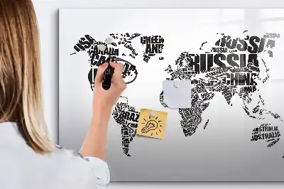 Carte du monde tableau magnétique à dessiner
