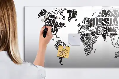 Carte du monde tableau magnétique à dessiner