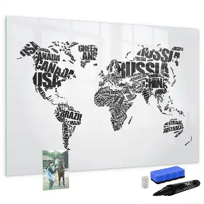 Carte du monde tableau magnétique à dessiner