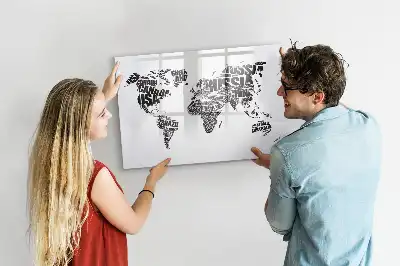 Carte du monde tableau magnétique à dessiner