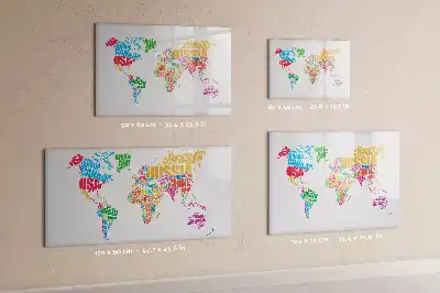 Tableau magnétique pour dessiner avec motif de noms de pays colorés