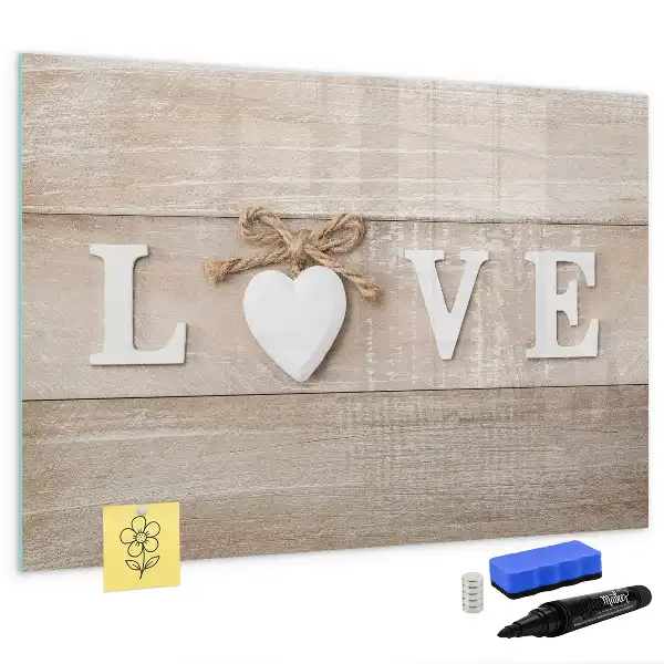 Tableau magnétique à dessiner motif texte amour