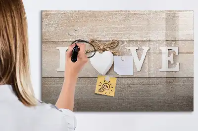 Tableau magnétique à dessiner motif texte amour