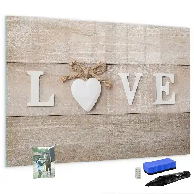 Tableau magnétique à dessiner motif texte amour