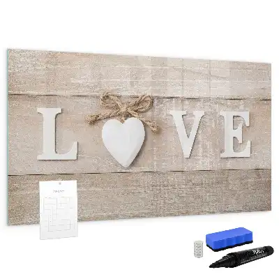 Tableau magnétique à dessiner motif texte amour