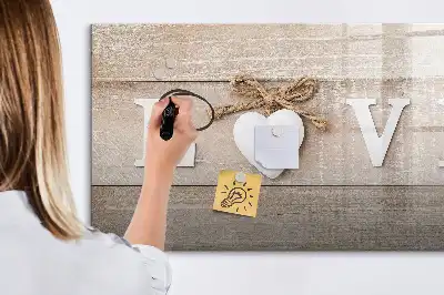 Tableau magnétique à dessiner motif texte amour