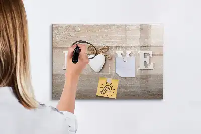Tableau magnétique à dessiner motif texte amour