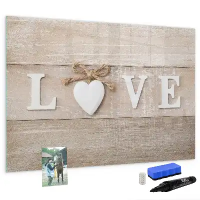 Tableau magnétique à dessiner motif texte amour