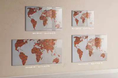 Carte du monde en briques tableau magnétique pour dessin