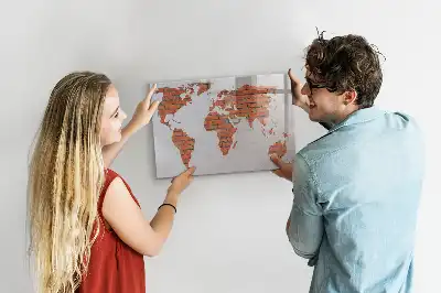 Carte du monde en briques tableau magnétique pour dessin