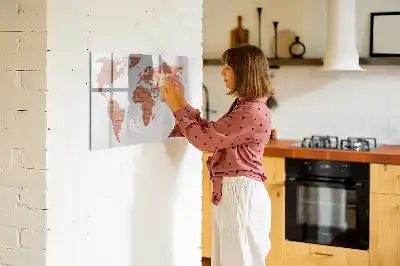Carte du monde en briques tableau magnétique pour dessin