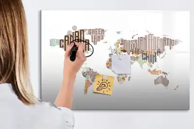 Tableau magnétique à dessiner avec carte en lettres colorées