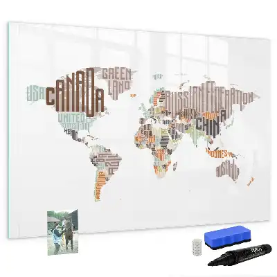 Tableau magnétique à dessiner avec carte en lettres colorées