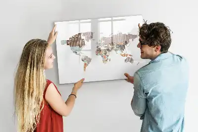 Tableau magnétique à dessiner avec carte en lettres colorées