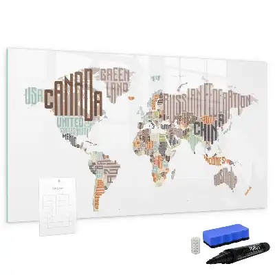 Tableau magnétique à dessiner avec carte en lettres colorées
