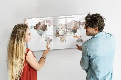Tableau magnétique à dessiner avec carte en lettres colorées