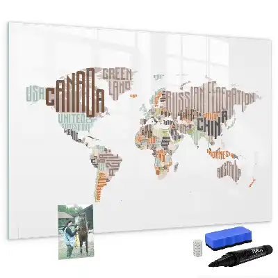 Tableau magnétique à dessiner avec carte en lettres colorées