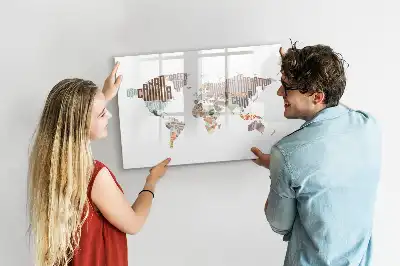 Tableau magnétique à dessiner avec carte en lettres colorées