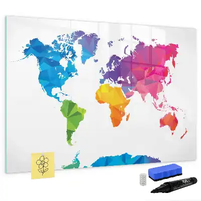 Tableau magnétique pour dessiner carte du monde abstraite