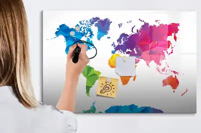 Tableau magnétique pour dessiner carte du monde abstraite