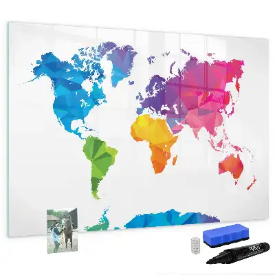 Tableau magnétique pour dessiner carte du monde abstraite