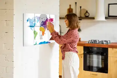 Tableau magnétique pour dessiner carte du monde abstraite