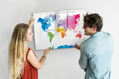 Tableau magnétique pour dessiner carte du monde abstraite