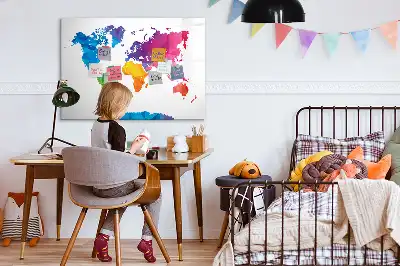 Tableau magnétique pour dessiner carte du monde abstraite