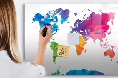Tableau magnétique pour dessiner carte du monde abstraite