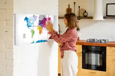 Tableau magnétique pour dessiner carte du monde abstraite