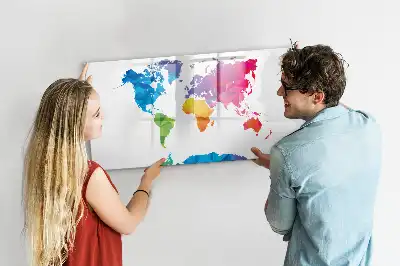 Tableau magnétique pour dessiner carte du monde abstraite