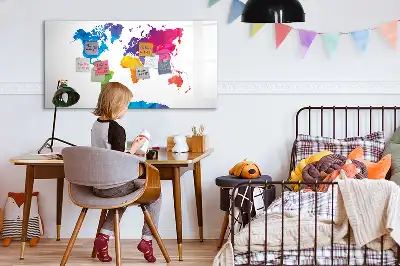 Tableau magnétique pour dessiner carte du monde abstraite
