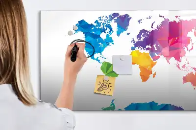 Tableau magnétique pour dessiner carte du monde abstraite