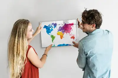 Tableau magnétique pour dessiner carte du monde abstraite
