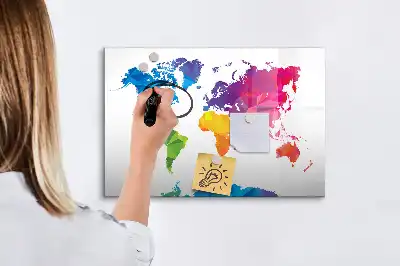 Tableau magnétique pour dessiner carte du monde abstraite