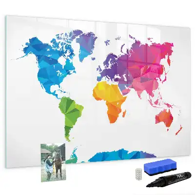 Tableau magnétique pour dessiner carte du monde abstraite