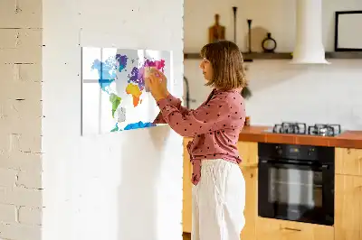 Tableau magnétique pour dessiner carte du monde abstraite