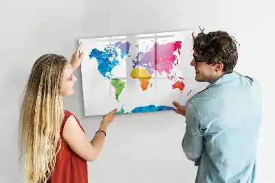 Tableau magnétique pour dessiner carte du monde abstraite