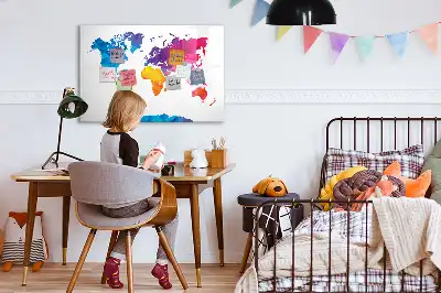 Tableau magnétique pour dessiner carte du monde abstraite