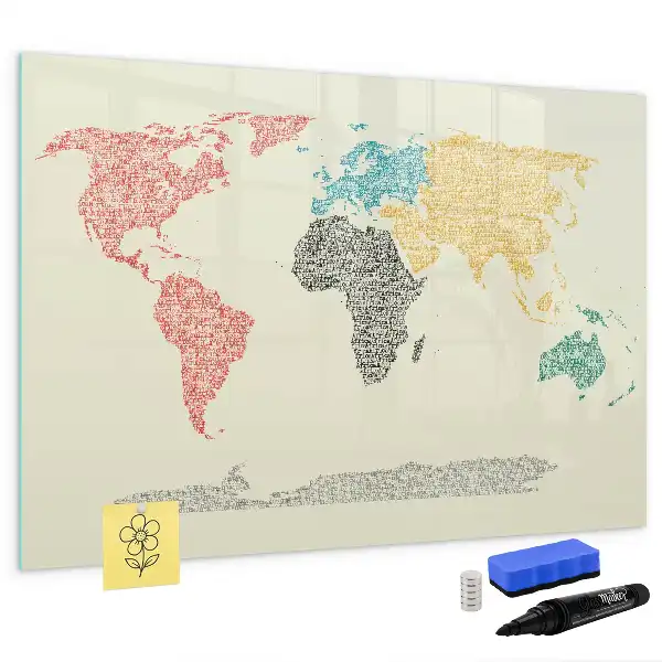 Carte du monde magnétique tableau pour dessiner