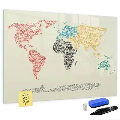 Carte du monde magnétique tableau pour dessiner