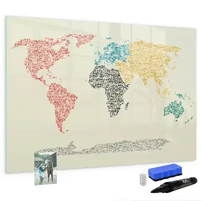 Carte du monde magnétique tableau pour dessiner