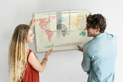 Carte du monde magnétique tableau pour dessiner