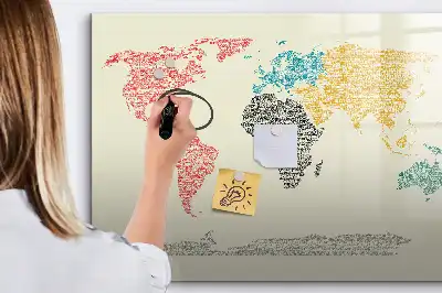 Carte du monde magnétique tableau pour dessiner